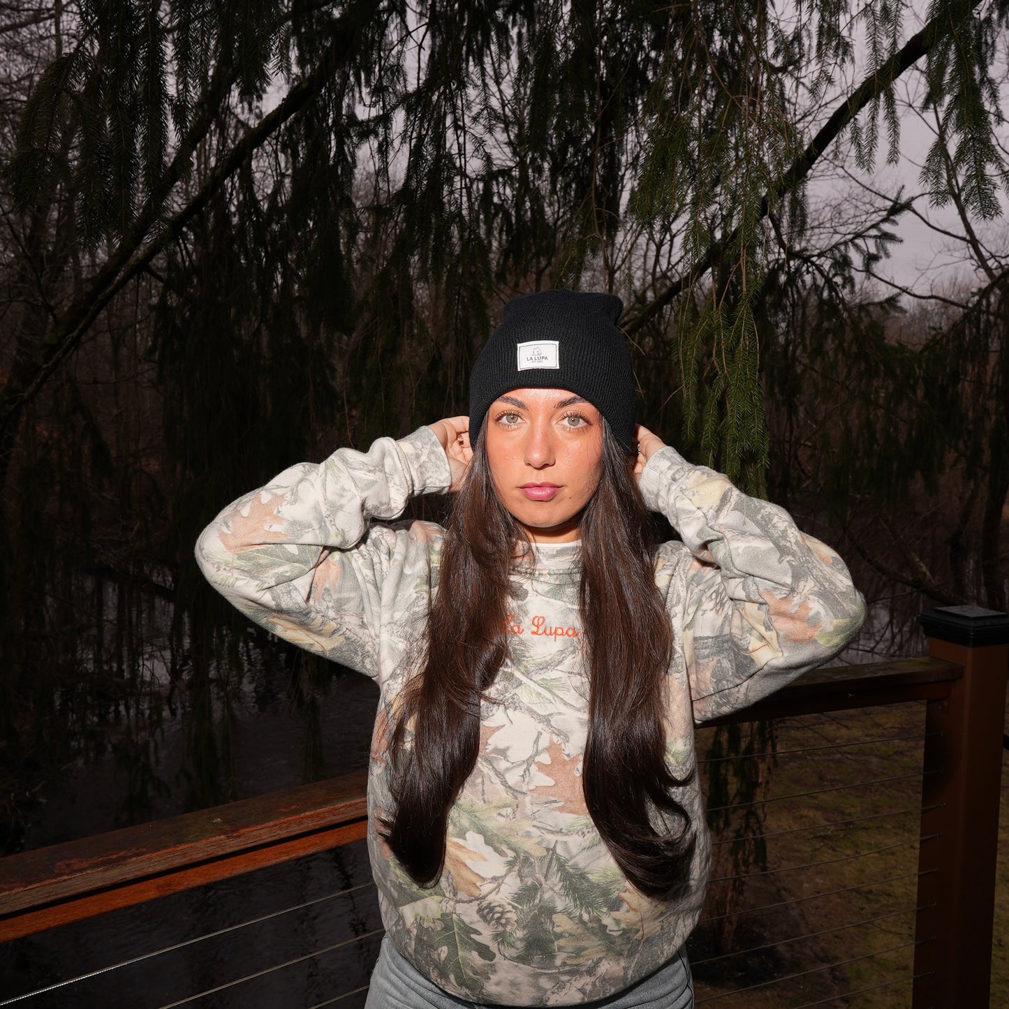 Navy Patch Beanie